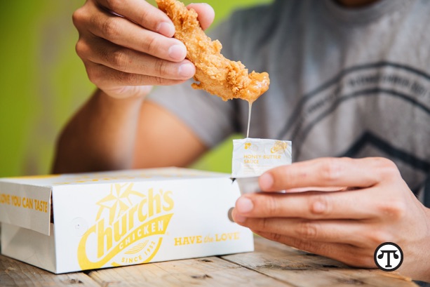 A new take on a longtime favorite: chicken tenders dipped in honey-butter-biscuit batter.  