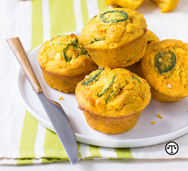 Sweet Potato Jalapeño Corn Muffins are a great addition to brunch, lunch or dinner. 