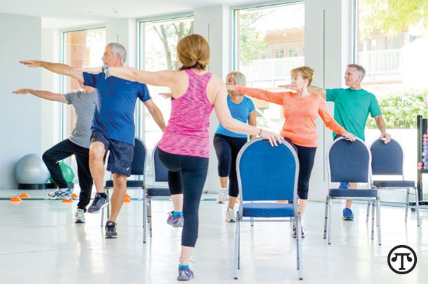 An exercise class can be a great place for older adults to make new friends.