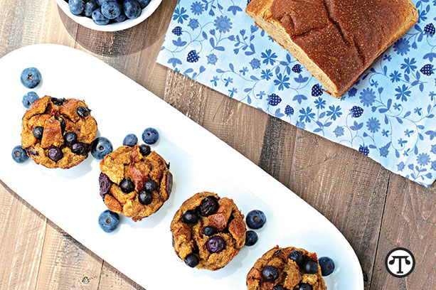 To have a “bluetiful” time on your family staycation, bake up a few blueberry treats such as Blueberry French Toast Muffins.