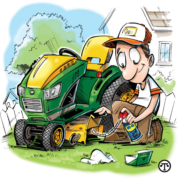 To make mowing easier, keep your lawn mower well lubricated.