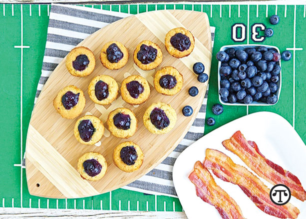 These Boozy Blueberry Bacon Bites can be a delicious way to eat right while watching the game.